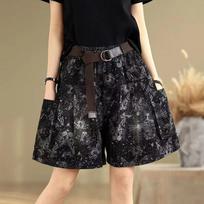 Shorts Pants Jeans Women Summer Cotton Loose Casual Wide Leg Pants Shorts XL