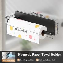 Magnetic Self-Adhesive Wall-Mounted Tissue Holder With Cling Film, Easy Magnetic Installation, Suitable For Kitchen, Bathroom