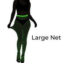 Women'S Luminous Fishnet Stockings High Waist Glow-In-The-Dark Leggings Tights For Party Halloween Costume Accessories Max 172cm 75kg black