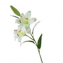 Artifical Lily Flowers with 3 Heads Full Bloom Long Stem Fake Flower Branch for Wedding Party Bouquet Home Hotel Office Decor
