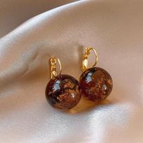 Elegant Retro Maillard Resin Round Earrings - Luxurious, Versatile, and Stylish Accessories