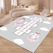 Hopscotch Rainbow Number Child Carpet Game Room Living Room Sofa Bedroom Study Kitchen Rug Non-slip Kid Cartoon Home Decor Mat 40X60CM