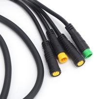 Vandeniui atsparus 1T4 elektrinio dviračio laidų pynė, pavarų jutiklio prailginimo laidas BAFANG BBS01/BBS02 viduriniam varikliui black