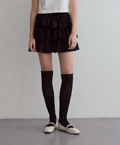 Odier Wrinkle Tiered Skirt-Pants - Black Black/One