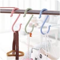 8PCSPlastic S-shaped door rear small hook kitchen hook, bathroom nail-free hook wardrobe clothes S hook 1