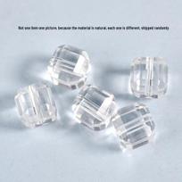 Faceted Clear Quartz Sugar Cube Beads for DIY Jewelry
