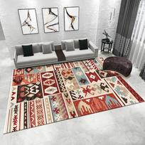 Ethnic Style Anti-slip Carpet Moroccan Vintage Print Rug for Living Room Bedroom Balcony Etc Multi-Size Home Decoration Mat 40x60cm