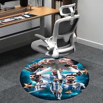 Soccer Player,Argentina Football Team Chair mat Round Rug Office carpet, Machine Washable, Non slip, Suitable for Living Rooms, Bedrooms 80cm