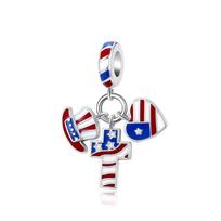 Hot sales National Flag Charm Cameral Beads Pendant Fit Decoration Original Bracelet DIY Women s925 silver Accessory Gift Amulet