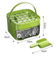 50-Cube Ice Maker with Easy Press Cap Double Layer Ice Cube Maker Refrigerator Household Ice Storage Ice Box