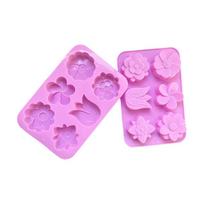 6 Cavity Silicone Flower Baking Molds Heat Resistant Nonstick Easy Releases For Cakes Cupcakes Dessert Soap Making