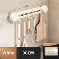 No-Drill Wall-Mounted Suction Cup Hooks Holder 30/40/50cm Kitchen Storage Rack Removable Towel Rack Clothes Hanger Hook