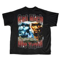 Vintage 50 Cent Rapper T-shirt Black Hip Hop RAP Get Rich Tee XXXXL
