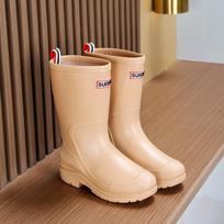 Women's Lightweight Waterproof Cross-High Rain Boots with Thick Sole and Wear-Resistant Rubber 37