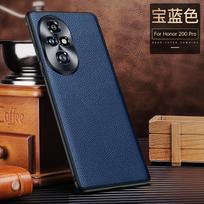 For Honor 200 100 90 80 70 60 Pro Litch Style Genuine Leather Case CD Pattern Full Camera Lens Protection Matte Soft TPU Cover Genuine Leather&Honor 200 gray