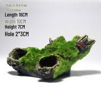 Flocked Resin Aquarium Stone Decor - Rockery Ornament & Hiding House