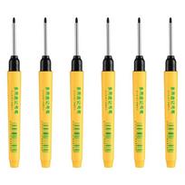 6Pcs Deep Hole Marker Pen 33mm Long Tip Marker Waterproof Drill Hole Marking Pen for Woodworking Construction Project