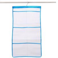 Green Mesh Bath Shower Organizer 6 Storage Pockets Hanging Caddy, Bathroom Accessories, Space Saving Toy Organizer N #1030