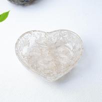 Resin Heart Plate With Natural Crystal Fill For Home Decor And Giftgiving WhiteCrystal