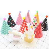 11 vnt. / Krepšelis Linksmų gimtadienio vakarėlių kepurės Polka Dot Pasidaryk pats rankų darbo kepuraitė karūnėlė kūdikių dušo dekoravimas berniuko mergaitės gimtadienio vakarėlio fotorekvizitas