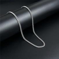 Unisex Titanium Steel Cuban Chain Necklace - Hip-Hop Style, Snake Bone Design, All-Match Clavicle Chain