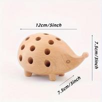1pc Hedgehog-Shaped Resin Pen Holder Organizer - Cute Cartoon Desk Storage with Colorful Pencil Design, Tension-Mounted Lightweight 1PC