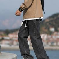 Autumn New Style Jeans Men's Loose Straight Pants Teenager Student Sports Trousers Simple Casual Pants S