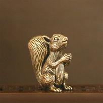 Brass Antique Squirrel Desktop Ornaments Micro Carving Tea Pet Small Copperware One Size