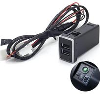 e-smile Jungiklio angos skydelis, USB maitinimo šaltinis, A tipo Toyota automobiliams, Greitas įkrovimas, QC3.0A, LED lemputės black