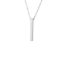 Joyeria Acero Inoxidable Mujer Square Bar Necklace Stainless Steel Four Sides Pendant Necklace Choker Jewelry Pendant sidabras