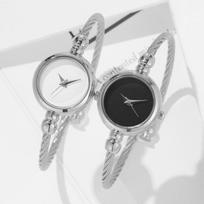 2PCS Fashion Luxury Women's Watch Gold Fine Strap Ladies Watch For Bracelet Montre Femme Female Wrist Watch Women Clock Relojes sidabras