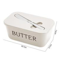Butter Container Food Grade Pp Box Restaurant Sealed Storage Box Cheese Dish With Knife Butter Slicer Butter Tableware as the picture gray