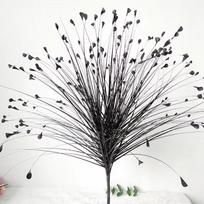 1PC 200 Heads Peacock Grass Artificial Plants Pampas Grass Reed Flower Arrangement Home Bedroom Wedding Decorations Fake Flowers (black,1PC) juoda