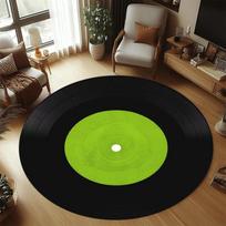 Round Vinyl Record Carpet Red Center Rug Concentric Circles Mat Home Decoration Vintage Music NonSlip Soft Floor Mat Living Room 80cmx80cm