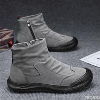 New autumn Luxury breathable Men Ankle Boots High Top Fashionable versatile Men shoes Zipper Retro minimalist Men's Boots 42