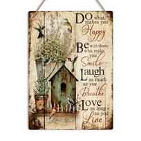 Do What Makes You Happy Metal Tin Sign Inspirational Quote Vintage Wall Plaque 20X30CM