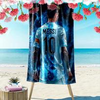 Messi Print Beach Towel, Large Soft Quick Dry Towel for Beach Camping Swimming 70cmx140cm(27x55inch)