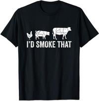 I'd Smoke That Fun Bbq Smoker Chef Unisex marškinėliai S