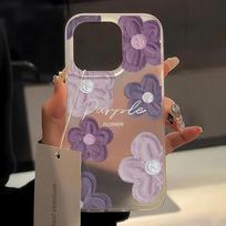 Mobiliojo telefono dėklai iPhone 11 13 15 Pro Max 12 14 Pro Max dėklas iPhone 16 15 Plus 13 Pro 12 Mini 13 Mini Matinės tekstūros Piešti animaciniai gėlių raštai iPhone 11 balta