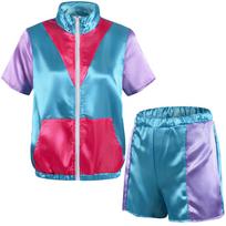 80s Retro Disco Tracksuit: Jacket and Pants Jogging Suit for Theme Parties M