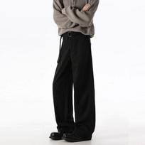 American Pants for Boys in Autumn Winter Solid Straight Loose Scimitar Wide-leg Trendy Brand Casual L