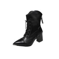 New Women's Shoes: Pointed-toe High-heeled Single Boots and Short Boots 35