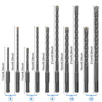 10PCS SDS Plus Hammer Drill Bit Set 5mm~12mm Concrete Cross Drill Bits for Granite, Walls, Ceramic Tile, Stone, Concrete