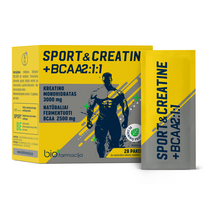 SPORT&CREATINE + BCAA 2:1:1, 28 paketėliai geriamajam tirpalui