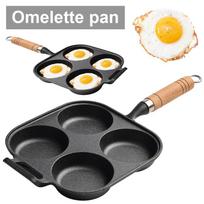 4 Hole Egg Pancake Steak Pan Heart-Shaped Non-Stick Breakfast Grill Cooking Pot Egg Frying Pan Pancake Pan Egg Burger Ham Pan Poland