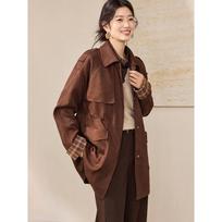 Mohan Yimei Urban Lightweight Suede Trench Coat S