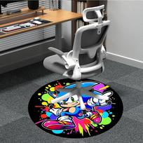 1 vnt. Sonic Colors biuro apvalus kilimas, po biuro kėdėmis, miegamojo, svetainės, namų dekoras a0926041 80cm by 80cm