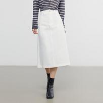 Elva' Island Women's High-Waisted Mid-Length A-Line Skirt M