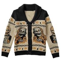2025 Europe Y2K Style Unisex Loose Lapel Button Knit Cardigan Sweater for Autumn/Winter M