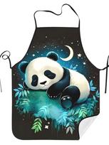 Multisize Apron with Cute Panda Design - Perfect for Kitchen and Party Use. High-Quality Fabric Ensures Comfort and Durability. 38X47cm